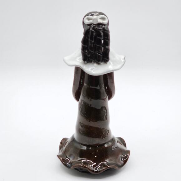 Vintage Hand-Crafted Faceless Woman with Flowers Ceramic Figurine Artisan Glazed - Picture 7 of 10